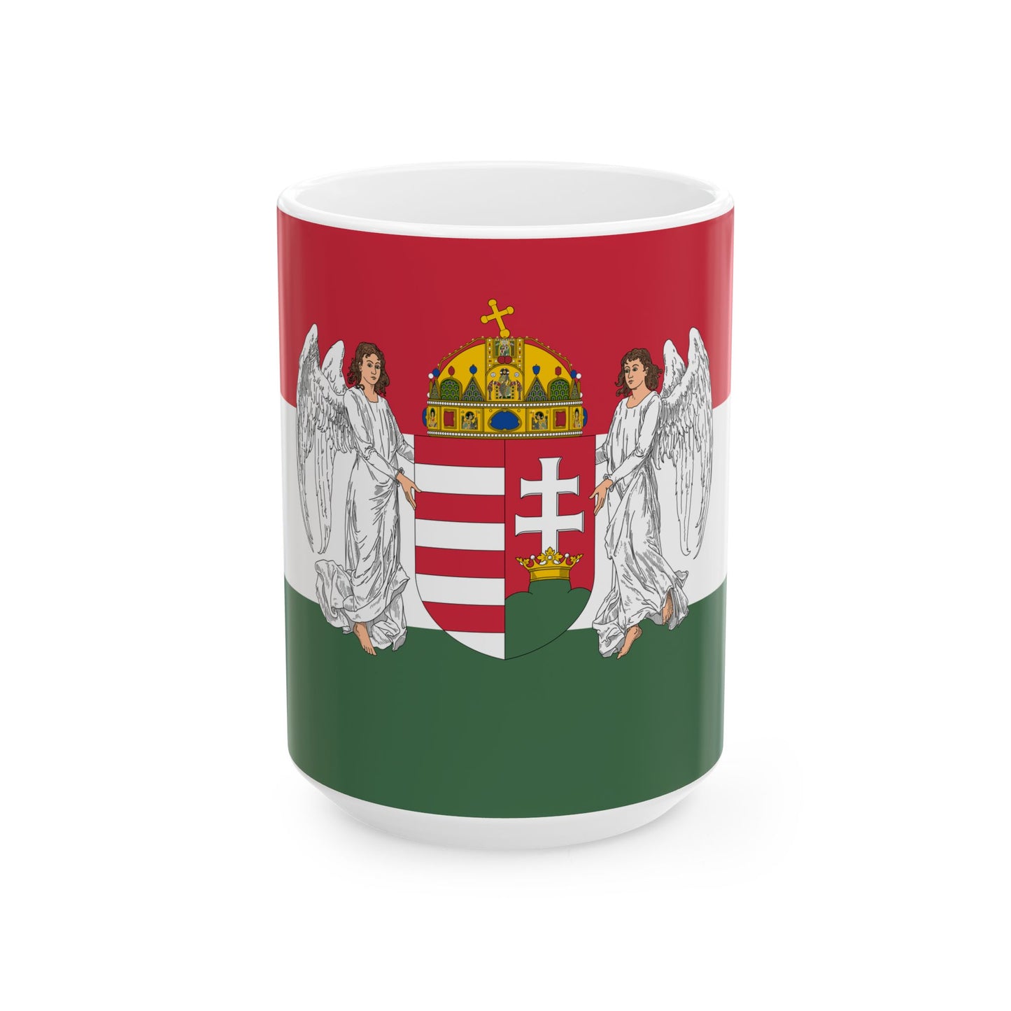 Flag of Hungary 1896-1915 angels 3-2 aspect ratio (Austria) White Coffee Mug-15oz-Go Mug Yourself