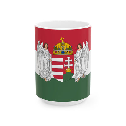 Flag of Hungary 1896-1915 angels 3-2 aspect ratio (Austria) White Coffee Mug-15oz-Go Mug Yourself