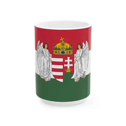 Flag of Hungary 1896-1915 angels 3-2 aspect ratio (Austria) White Coffee Mug 15oz - Go Mug Yourself