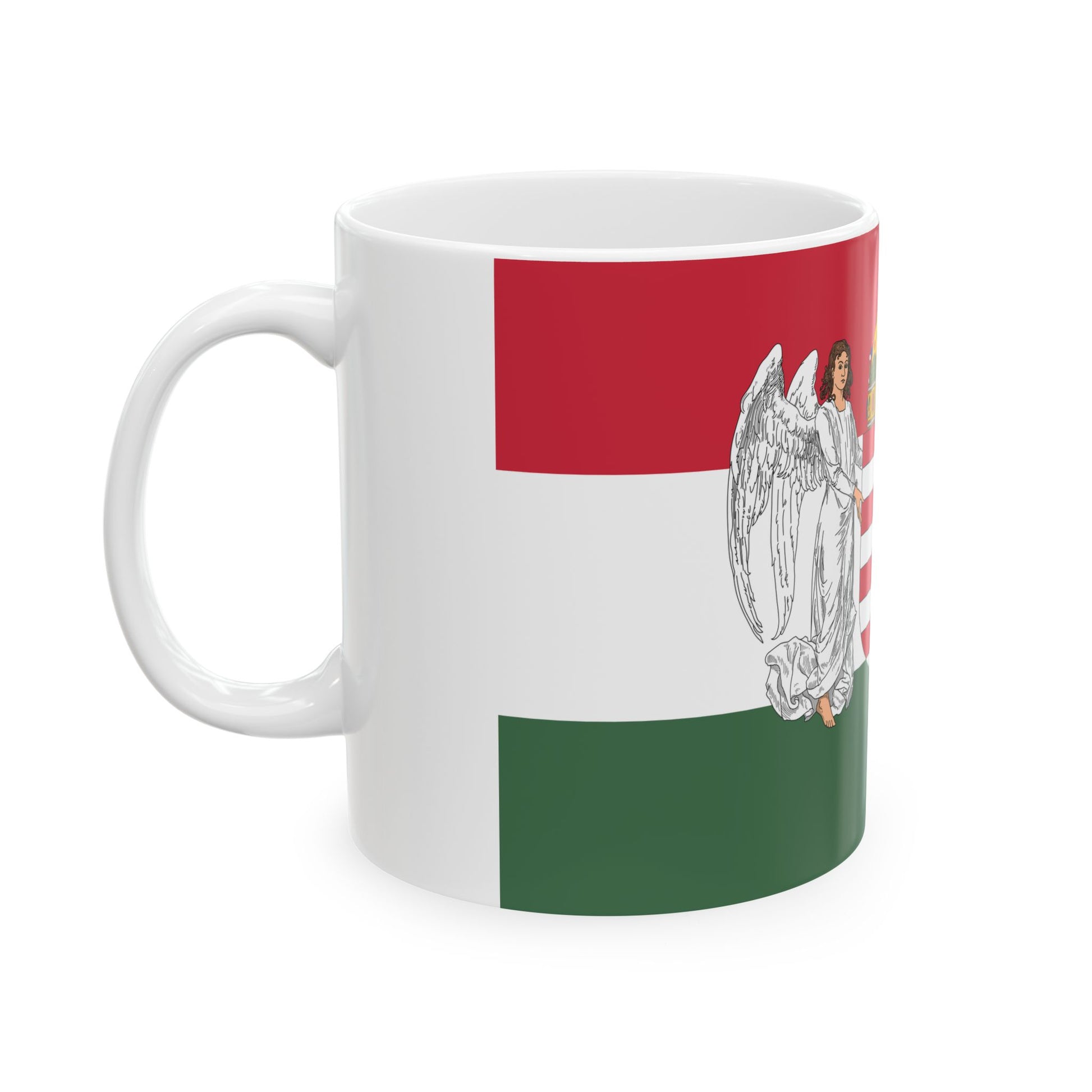 Flag of Hungary 1896-1915 angels 3-2 aspect ratio (Austria) White Coffee Mug-Go Mug Yourself