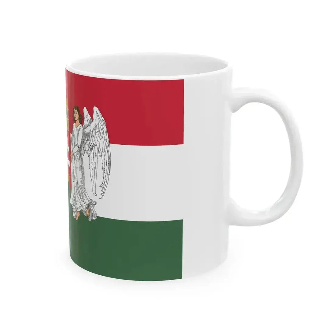 Flag of Hungary 1896-1915 angels 3-2 aspect ratio (Austria) White Coffee Mug - Go Mug Yourself