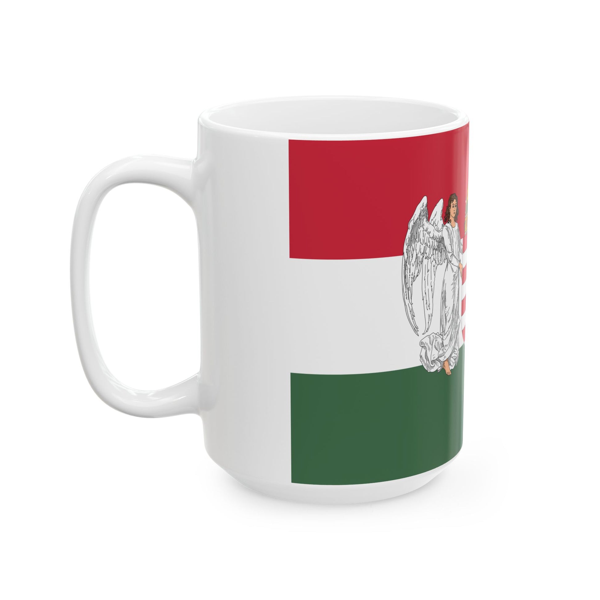 Flag of Hungary 1896-1915 angels 3-2 aspect ratio (Austria) White Coffee Mug-Go Mug Yourself