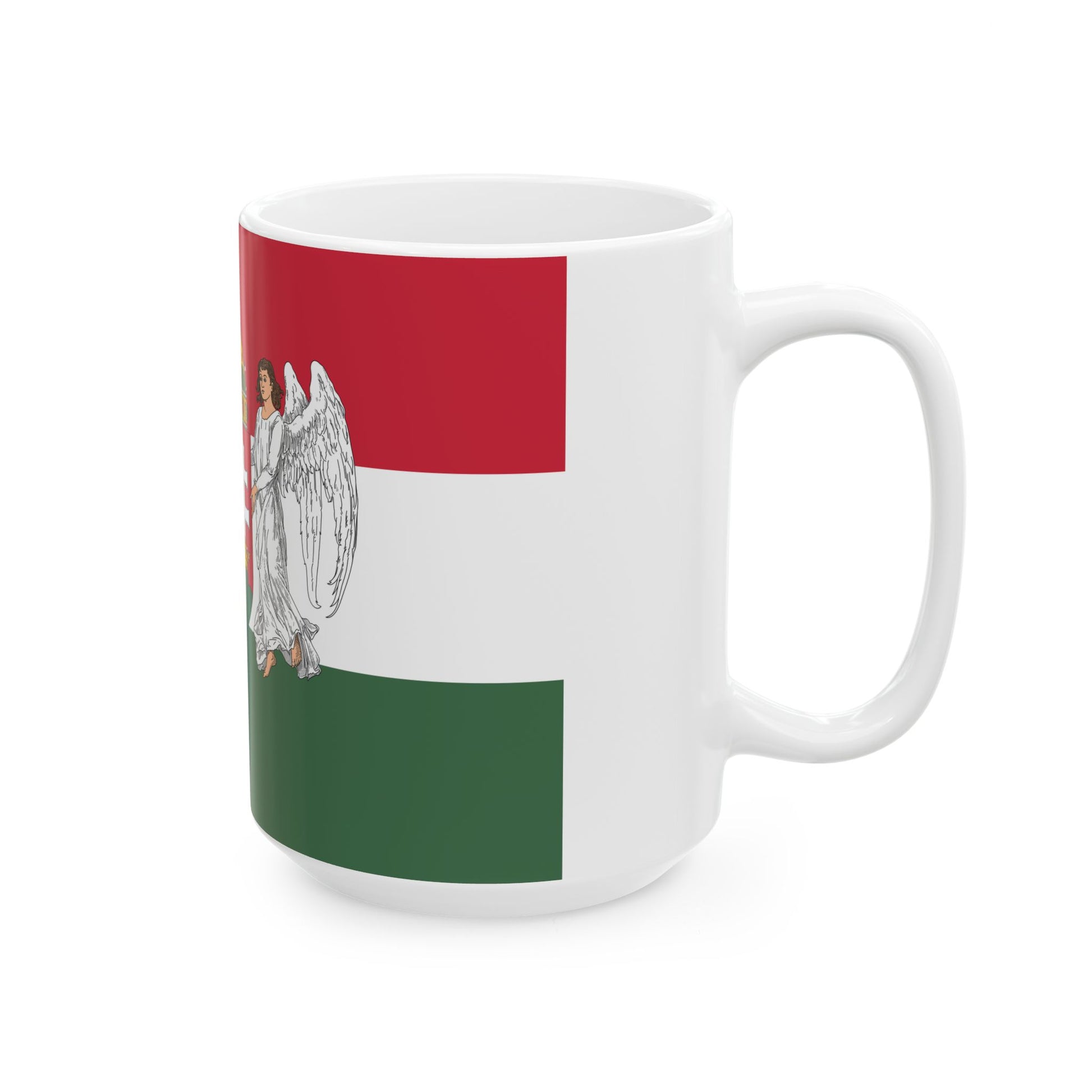 Flag of Hungary 1896-1915 angels 3-2 aspect ratio (Austria) White Coffee Mug-Go Mug Yourself