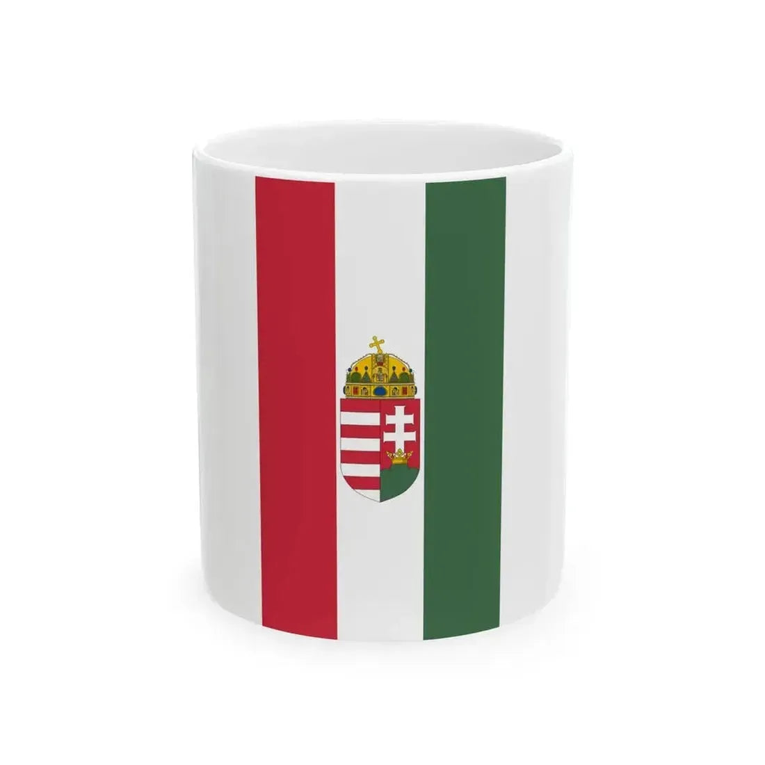 Flag of Hungary 1915-1918 1919-1946 vertical (Hungary) White Coffee Mug 11oz - Go Mug Yourself