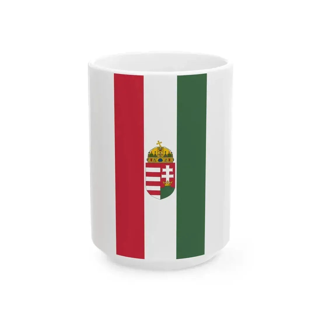 Flag of Hungary 1915-1918 1919-1946 vertical (Hungary) White Coffee Mug 15oz - Go Mug Yourself