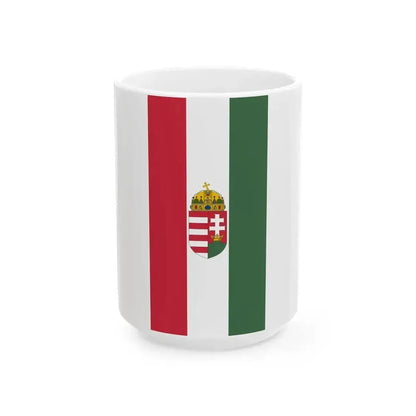 Flag of Hungary 1915-1918 1919-1946 vertical (Hungary) White Coffee Mug 15oz - Go Mug Yourself