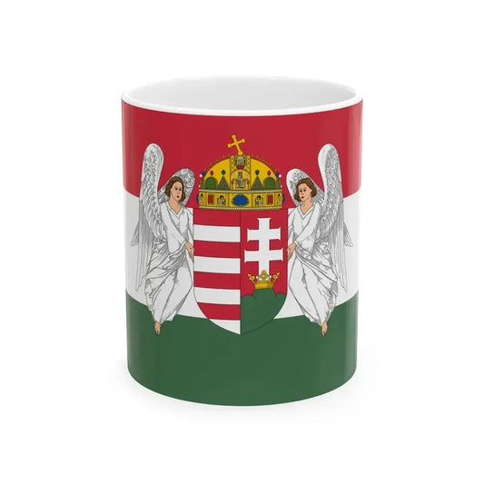 Flag of Hungary 1915-1918 angels 3-2 aspect ratio (Hungary) White Coffee Mug 11oz - Go Mug Yourself