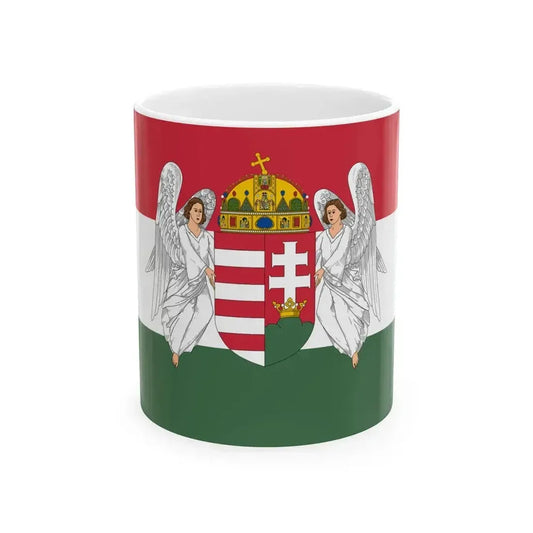 Flag of Hungary 1915-1918 angels (Hungary) White Coffee Mug 11oz - Go Mug Yourself