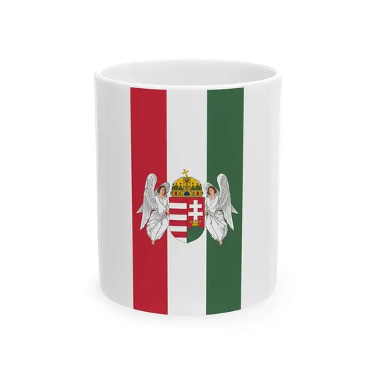 Flag of Hungary 1915-1918 angels vertical (Hungary) White Coffee Mug 11oz - Go Mug Yourself
