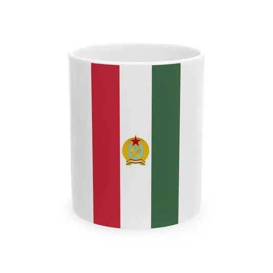 Flag of Hungary 1949-1956 vertical variant (Hungary) White Coffee Mug 11oz - Go Mug Yourself