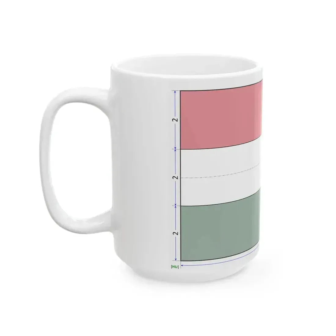Flag of Hungary 2-3 construction sheet (Hungary) White Coffee Mug - Go Mug Yourself