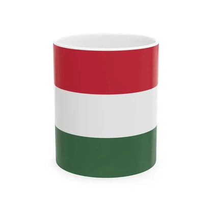 Flag of Hungary 5-3 (Hungary) White Coffee Mug 11oz - Go Mug Yourself