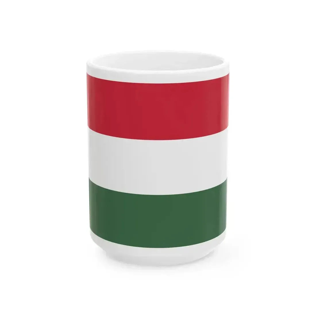 Flag of Hungary 5-3 (Hungary) White Coffee Mug 15oz - Go Mug Yourself
