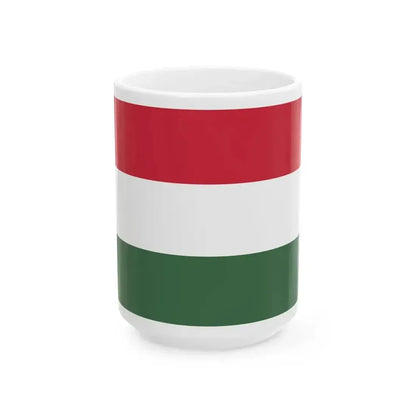 Flag of Hungary 5-3 (Hungary) White Coffee Mug 15oz - Go Mug Yourself