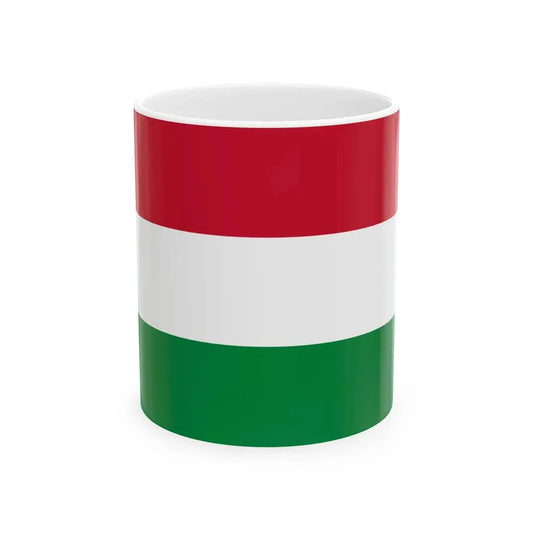 Flag of Hungary color shades variant (Hungary) White Coffee Mug 11oz - Go Mug Yourself