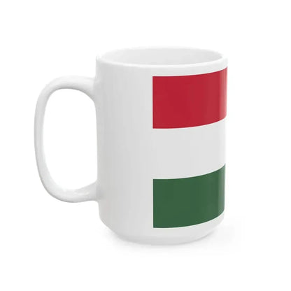 Flag of Hungary with arms (Hungary) White Coffee Mug - Go Mug Yourself
