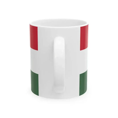 Flag of Hungary with arms state (Hungary) White Coffee Mug - Go Mug Yourself