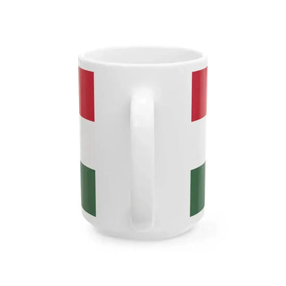 Flag of Hungary with arms state (Hungary) White Coffee Mug - Go Mug Yourself