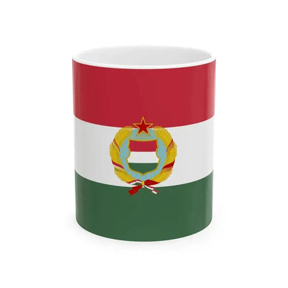 Flag of Hungary with Kadar coat of arms (Hungary) White Coffee Mug 11oz - Go Mug Yourself