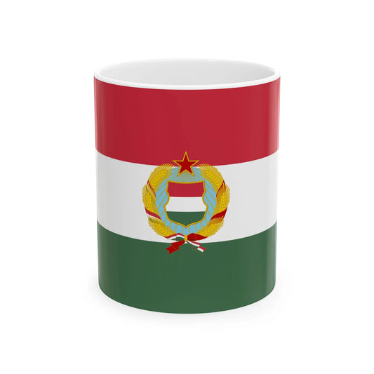 Flag of Hungary with Kadar coat of arms (Hungary) White Coffee Mug 11oz - Go Mug Yourself
