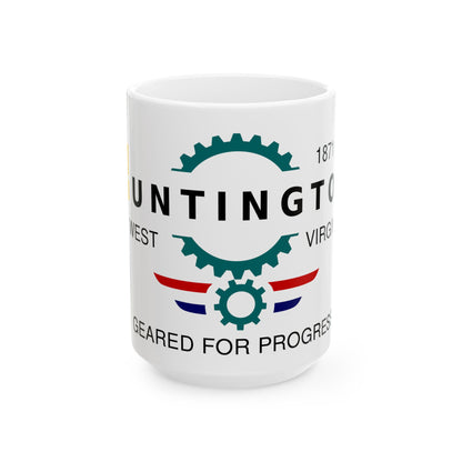 Flag of Huntington West Virginia Until 2004 (United States) White Coffee Mug-15oz-Go Mug Yourself