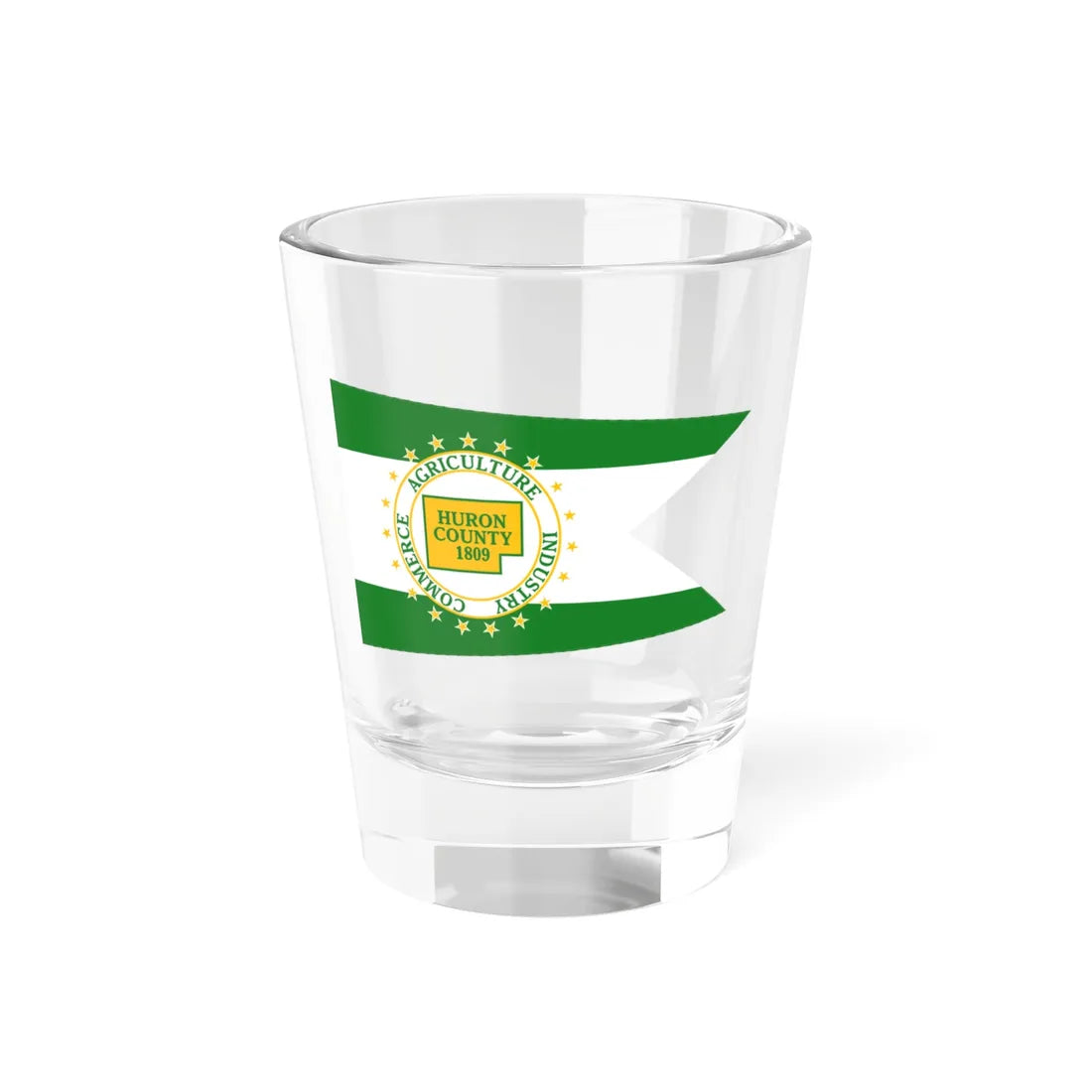 Flag of Huron County Ohio (United States) Shot Glass 1.5oz 1.5oz - Go Mug Yourself