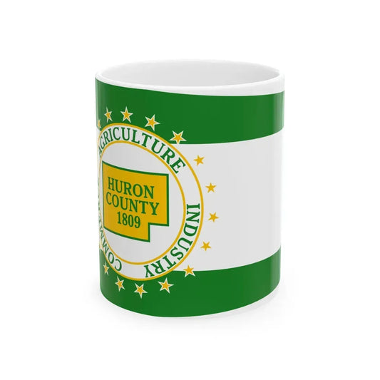 Flag of Huron County Ohio (United States) White Coffee Mug 11oz - Go Mug Yourself