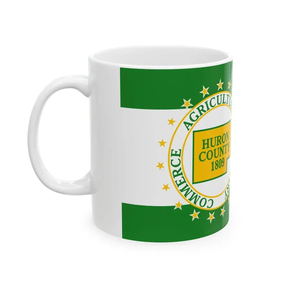 Flag of Huron County Ohio (United States) White Coffee Mug - Go Mug Yourself