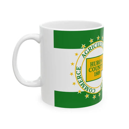 Flag of Huron County Ohio (United States) White Coffee Mug - Go Mug Yourself