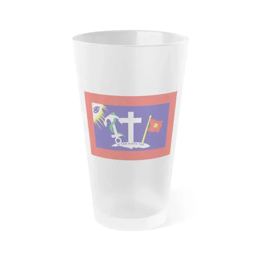Flag of Hydra Greece - Frosted Pint Glass 16oz 16oz Frosted - Go Mug Yourself