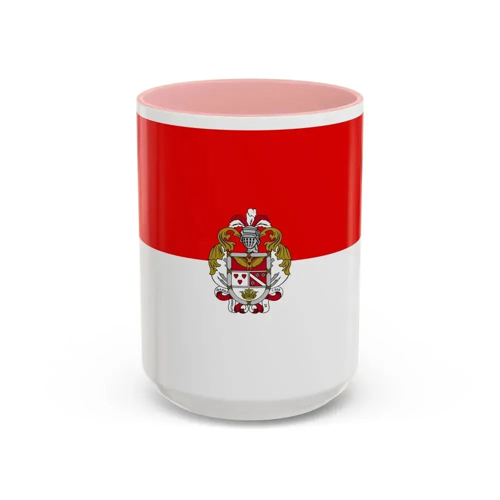 Flag of Ibarra Ecuador - Accent Coffee Mug 15oz Pink - Go Mug Yourself