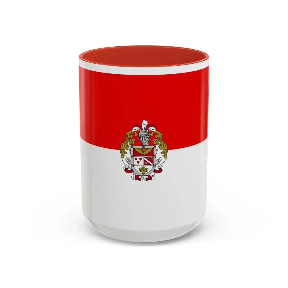 Flag of Ibarra Ecuador - Accent Coffee Mug 15oz Red - Go Mug Yourself