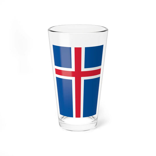 Flag of Iceland vertical (Iceland) Pint Glass 16oz 16oz - Go Mug Yourself