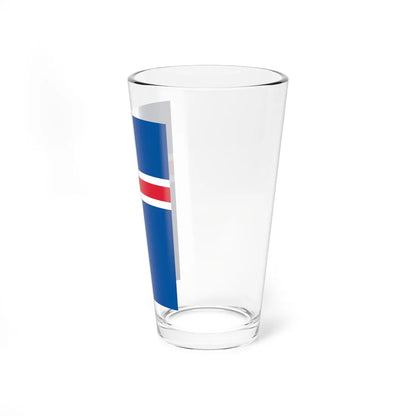 Flag of Iceland vertical (Iceland) Pint Glass 16oz - Go Mug Yourself