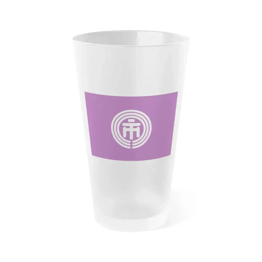 Flag of Ichikawa Chiba Japan - Frosted Pint Glass 16oz 16oz Frosted - Go Mug Yourself