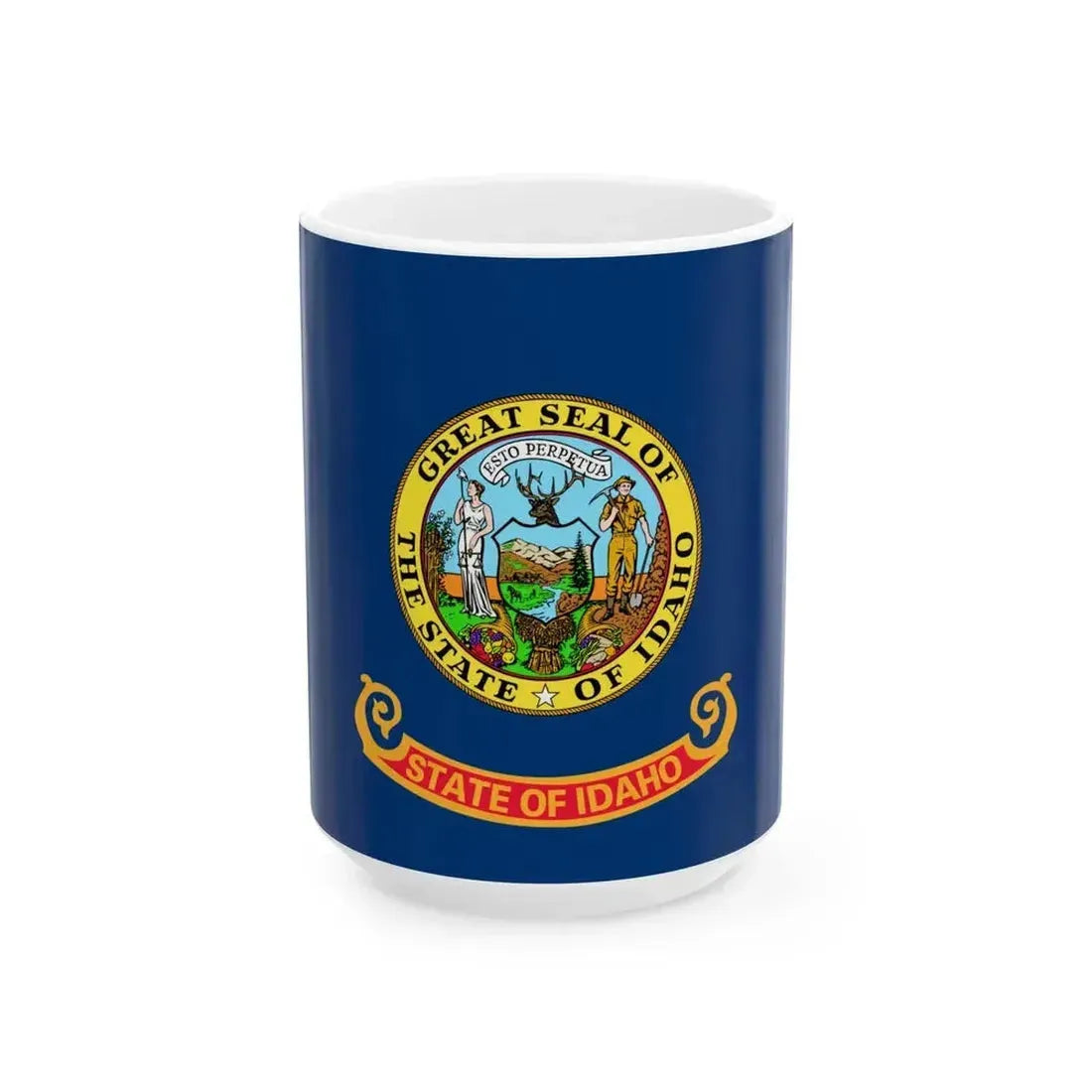Flag of Idaho 3-2 (United States) White Coffee Mug 15oz - Go Mug Yourself