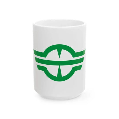 Flag of Ie Okinawa (Japan) White Coffee Mug 15oz - Go Mug Yourself