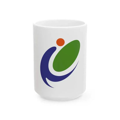 Flag of Iki Nagasaki (Japan) White Coffee Mug 15oz - Go Mug Yourself