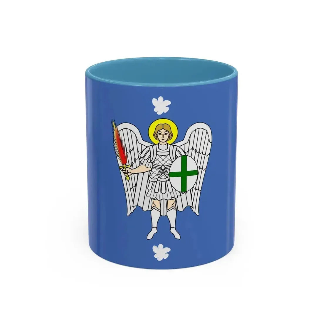 Flag of Iklin Malta - Accent Coffee Mug 11oz Light Blue - Go Mug Yourself