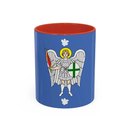 Flag of Iklin Malta - Accent Coffee Mug 11oz Red - Go Mug Yourself