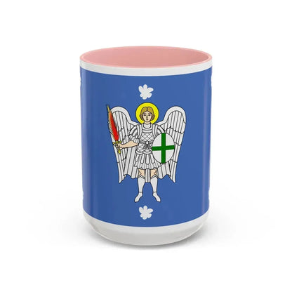 Flag of Iklin Malta - Accent Coffee Mug 15oz Pink - Go Mug Yourself
