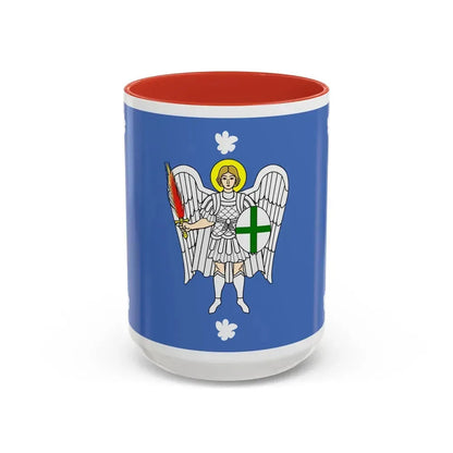 Flag of Iklin Malta - Accent Coffee Mug 15oz Red - Go Mug Yourself