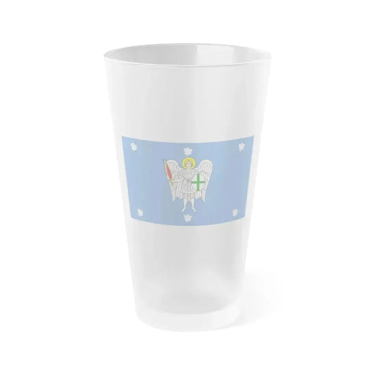 Flag of Iklin Malta - Frosted Pint Glass 16oz 16oz Frosted - Go Mug Yourself