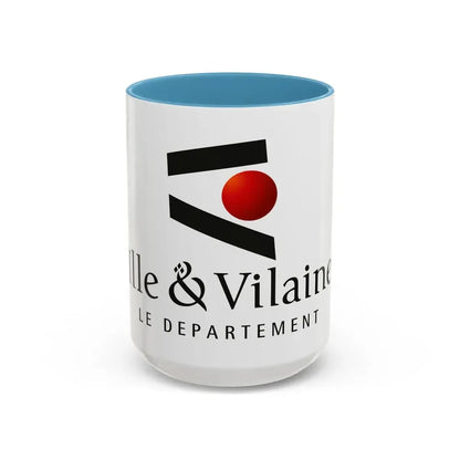 Flag of Ille et Vilaine France - Accent Coffee Mug 15oz Light Blue - Go Mug Yourself