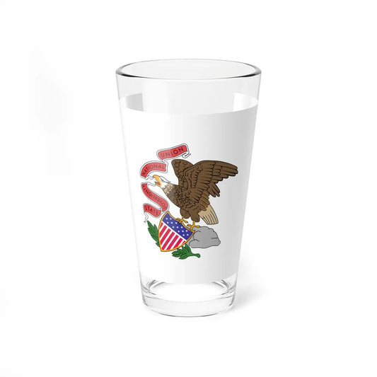 Flag of Illinois 1915-1969 (United States) Pint Glass 16oz 16oz - Go Mug Yourself