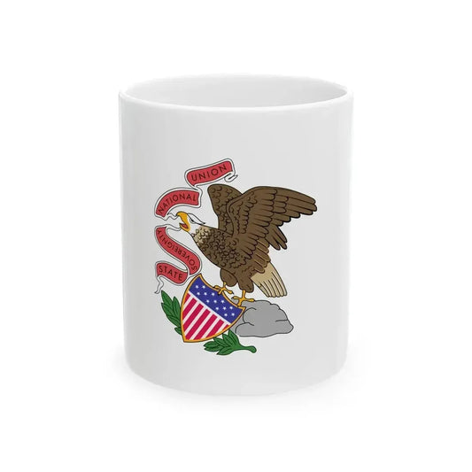 Flag of Illinois 1915-1969 (United States) White Coffee Mug 11oz - Go Mug Yourself