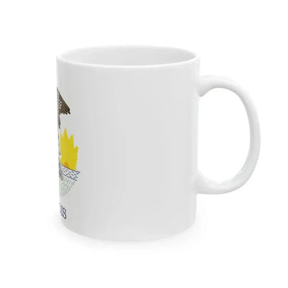 Flag of Illinois 3-2 (United States) White Coffee Mug - Go Mug Yourself