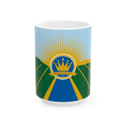 Flag of Imperial County California (United States) White Coffee Mug 15oz - Go Mug Yourself