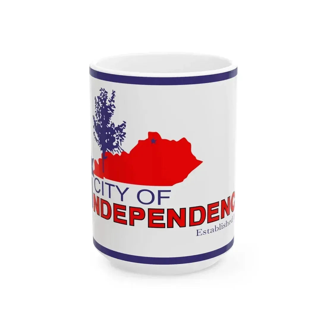 Flag of Independence Kentucky (United States) White Coffee Mug 15oz - Go Mug Yourself