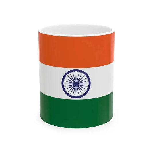 Flag of India 2-1 (India) White Coffee Mug 11oz - Go Mug Yourself